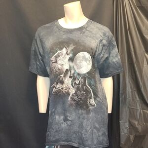 2007 THE MOUNTAIN Wolf Moon Graphic Men's T-Shirt Antonia Neshev 85873